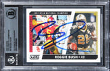 Saints Reggie Bush Signed 2021 Score Collegiate Champions #8 Card BAS Slabbed