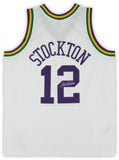 John Stockton Utah Jazz Signed Mitchell and Ness 1991-92 White Swingman Jersey