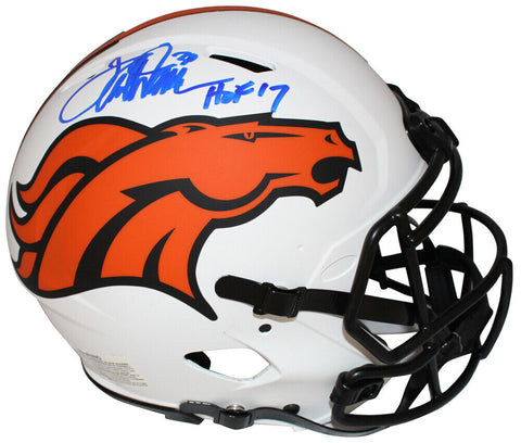 Terrell Davis Autographed Denver Broncos Lunar Authentic Helmet Beckett 40599