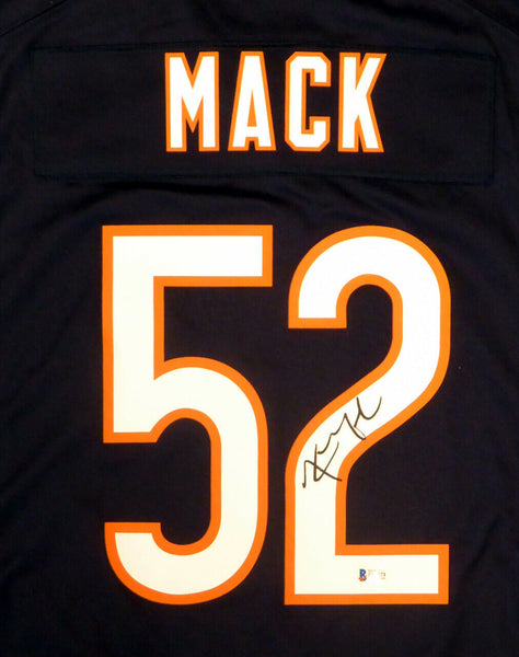 CHICAGO BEARS KHALIL MACK AUTOGRAPHED BLUE NIKE JERSEY SIZE L BECKETT BAS 148304