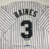 Autographed/Signed HAROLD BAINES Chicago Pinstripe Jersey Beckett COA