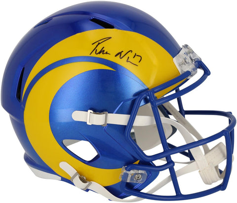 Puka Nacua Los Angeles Rams Autographed Riddell Speed Replica Helmet