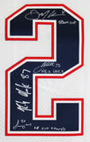 (6) Brady, Gronkowski, Gilmore, Edelman +2 Signed White Nike Elite Jersey BAS