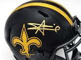 ALVIN KAMARA AUTOGRAPHED SAINTS ECLIPSE BLACK MINI HELMET BECKETT WITNESS 224757