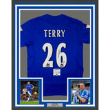 Framed Autographed/Signed John Terry 35x39 Chelsea FC Blue Jersey BAS COA