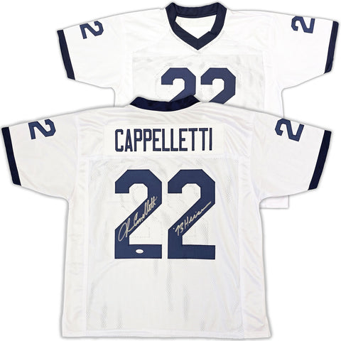 PENN STATE JOHN CAPPELLETTI AUTOGRAPHED SIGNED WHITE JERSEY "73 HEIS" JSA 221330