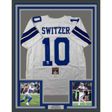 Framed Autographed/Signed Ryan Switzer 33x42 Dallas White Jersey JSA COA
