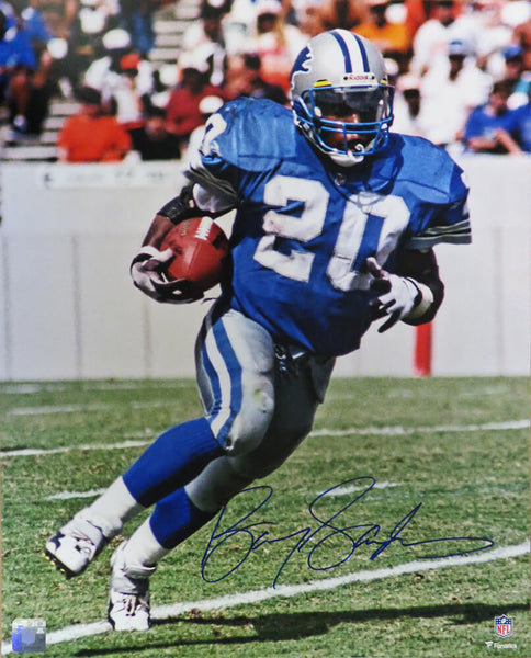 Barry Sanders Signed Detroit Lions Running With Football Action 16x20 Photo - SS