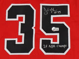 Jason Caffey Signed Chicago Bulls Jersey Inscribed "2x NBA Champs" (Beckett)