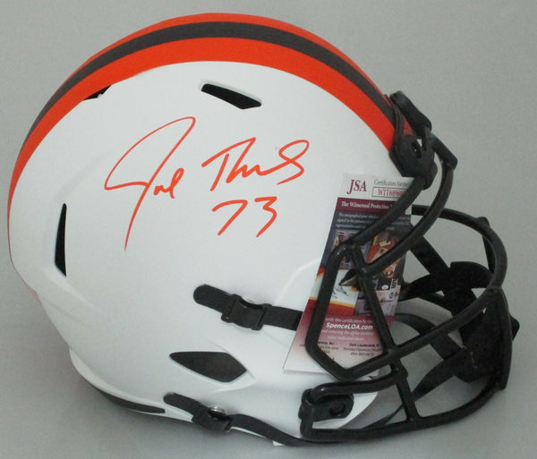 Cle Browns JOE THOMAS Signed Full Size Replica LUNAR Speed Helmet AUTO - JSA
