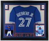 Vladimir Guerrero Jr Signed 35x43 Framed Blue Jersey Display (Beckett) All Star