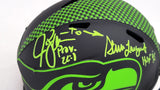 LARGENT & ZORN AUTOGRAPHED SEAHAWKS ECLIPSE BLACK SPEED MINI HELMET MCS 211064