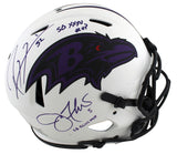 Ravens Ray Lewis & Joe Flacco "MVP" Signed Lunar F/S Speed Proline Helmet BAS W