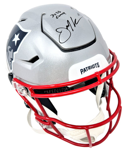 Julian Edelman Patriots Signed 3x SB Champ Insc Authentic SpeedFlex Helmet JSA