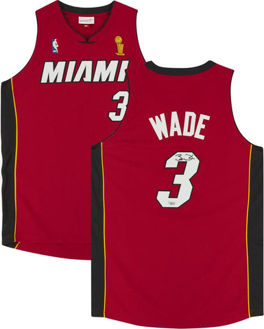 Dwyane Wade Miami Heat Signed Red Mitchell & Ness Authentic Jersey