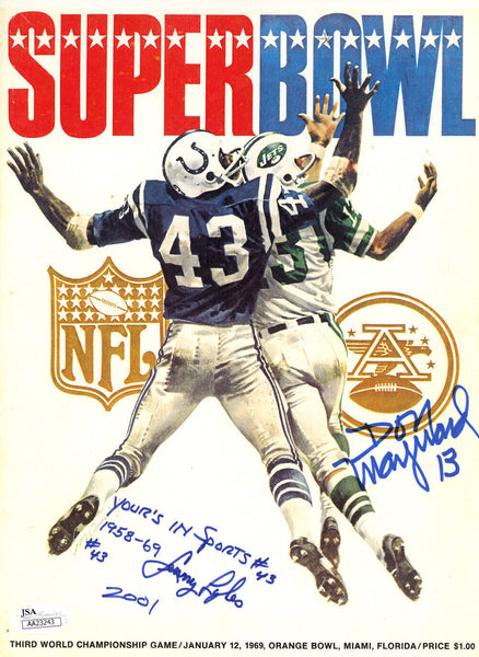 Don Maynard & Lenny Lyles Autographed/Signed 8x10 Photo JSA 48541