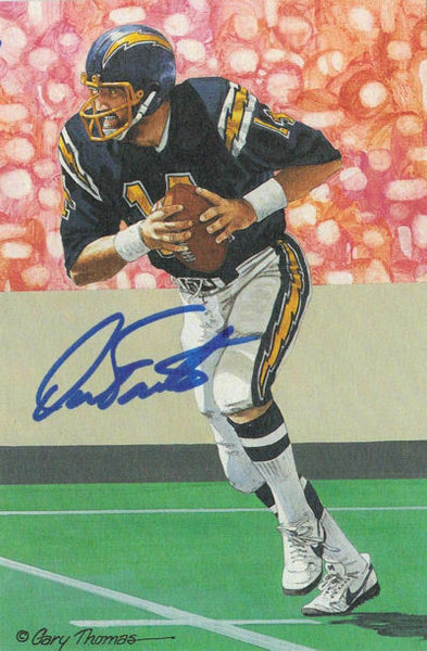 Dan Fouts Autographed/Signed San Diego Chargers Goal Line Art Card Blue 11325