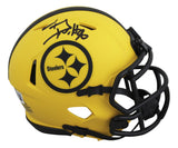 Steelers T.J. Watt Authentic Signed Rave Speed Mini Helmet W/ Case BAS Witnessed