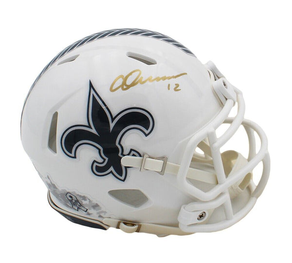 Chris Olave Signed New Orleans Saints Speed Salute to Service 3 NFL Mini Helmet