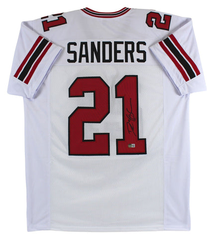Deion Sanders Authentic Signed White Pro Style Jersey Autographed BAS Witnessed