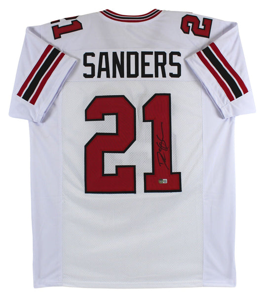 Deion Sanders Authentic Signed White Pro Style Jersey Autographed BAS Witnessed