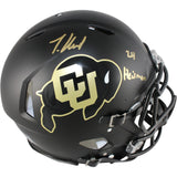 Travis Hunter Autographed Colorado Buffaloes Pro Helmet Heisman Beckett W 57945