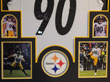 FRAMED PITTSBURGH STEELERS TJ WATT AUTOGRAPHED SIGNED JERSEY BECKETT HOLO