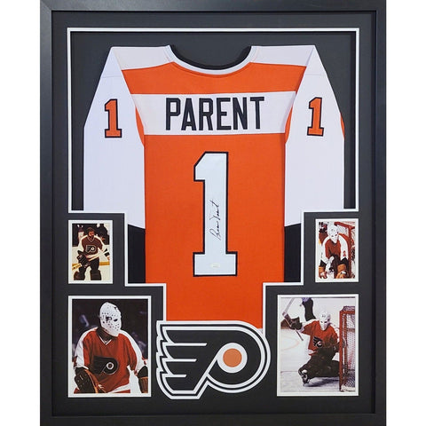 Bernie Parent Autographed Signed Framed Philadelphia Flyers Jersey JSA