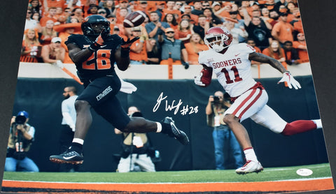 JAMES WASHINGTON AUTOGRAPHED OKLAHOMA STATE COWBOYS 16x20 PHOTO JSA