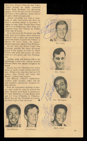 Washington, Calvin & Franz Autographed 5x9 Magazine Photo 1970-71 237918