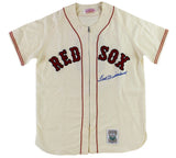 Ted Williams Signed Boston Red Sox Mitchell and Ness Creamy White MLB Jersey
