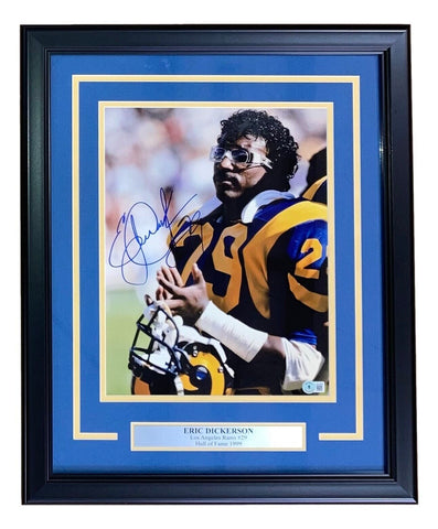 Eric Dickerson Signed Framed 11x14 Los Angeles Rams Photo BAS BD59647