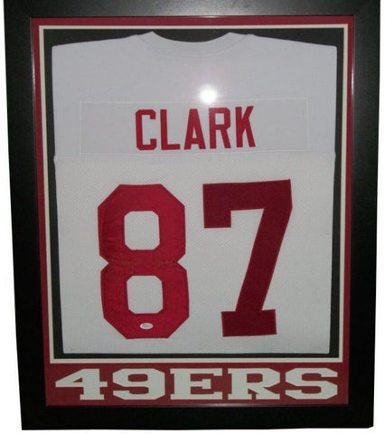Dwight Clark Signed 49ers 28" x 34" Custom Framed Jersey (JSA) W.R.(1979-1987)
