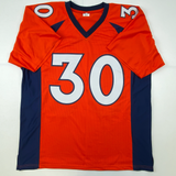 Autographed/Signed Terrell Davis SB XXXII MVP Denver Orange Jersey JSA COA Auto