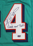 Ricky Williams Signed Miami Custom Teal Jersey with "Grass Over Turf" Inscriptio