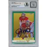 Joe Montana Autographed/Signed 1991 Fleer #408 Slab Trading Card Beckett 49956