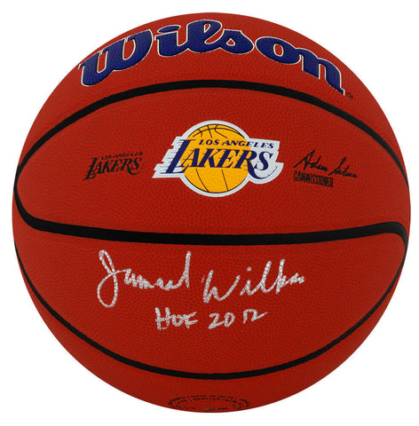 Jamaal Wilkes Signed Wilson Lakers Logo NBA Basketball w/HOF - (SCHWARTZ COA)