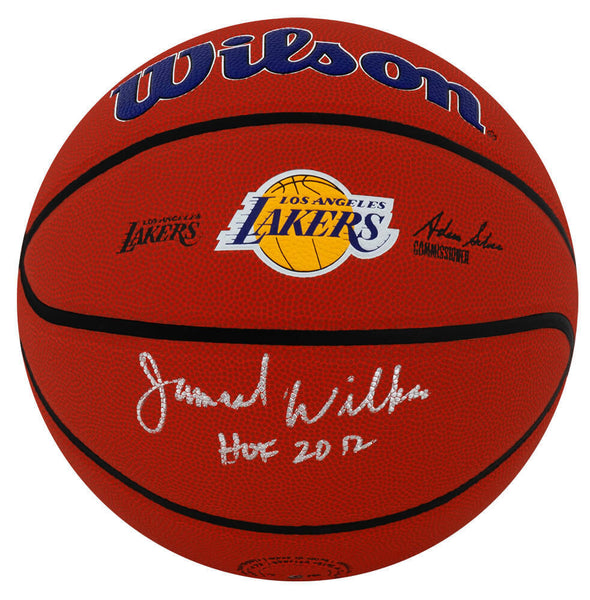Jamaal Wilkes Signed Wilson Lakers Logo NBA Basketball w/HOF - (SCHWARTZ COA)
