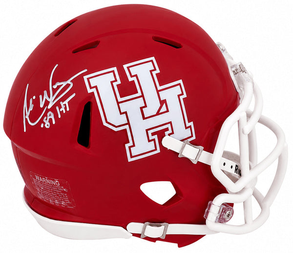 Andre Ware Signed Houston Riddell Speed Mini Helmet w/89'HT - (SCHWARTZ COA)