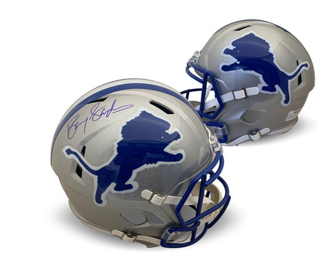 Barry Sanders Autographed Detroit Lions Signed Full Size Football Helmet JSA