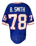 Bruce Smith Signed Custom Blue Pro-Style Football Jersey HOF 09 BAS ITP