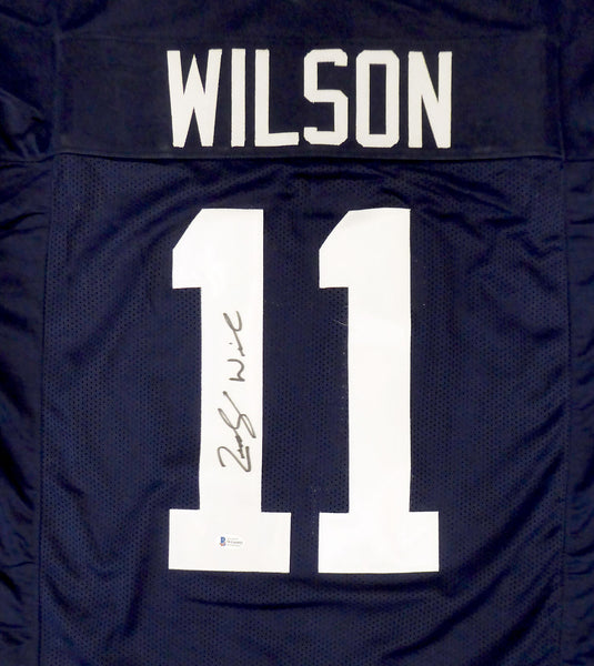 BYU COUGARS ZACH WILSON AUTOGRAPHED SIGNED BLUE JERSEY BECKETT BAS STOCK #195159