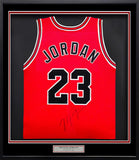 Bulls Michael Jordan Autographed Framed Authentic Jersey PSA/DNA & Beckett