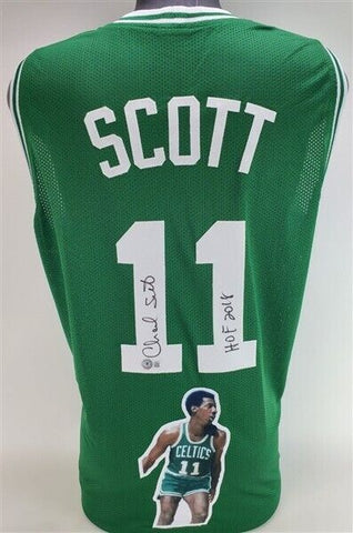Charlie Scott Signed Celtics Green Picture Jersey Inscribed "HOF 2018" (JSA COA)