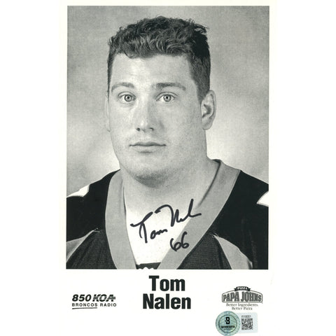 Tom Nalen Autographed/Signed Denver Broncos 5.5x8.5 Photo Beckett 59247