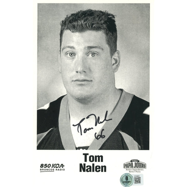 Tom Nalen Autographed/Signed Denver Broncos 5.5x8.5 Photo Beckett 59247