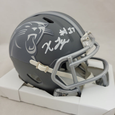 XAVIER LEGETTE SIGNED CAROLINA PANTHERS SLATE SPEED MINI HELMET BECKETT QR