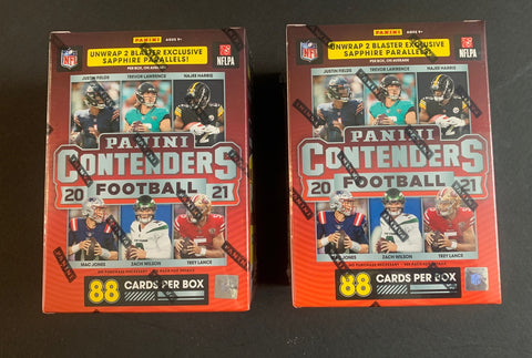 2021 Panini Contenders Football Fanatics Exclusive 2 Sealed Blaster Box 2 Boxes