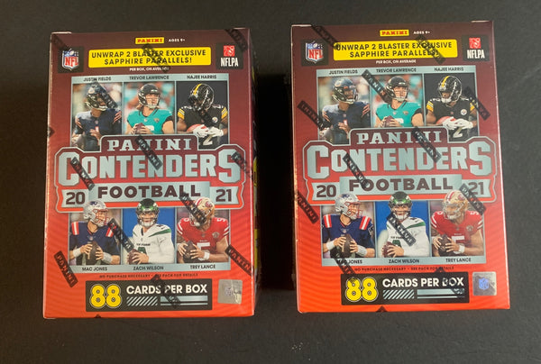 2021 Panini Contenders Football Fanatics Exclusive 2 Sealed Blaster Box 2 Boxes
