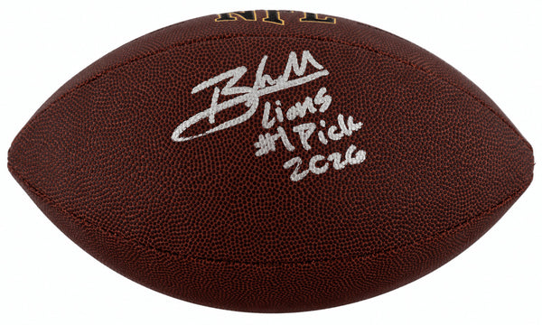 Blake Miller Signed Wilson Super Grip F/S NFL Football w/Lions #1 Pick -(SS COA)